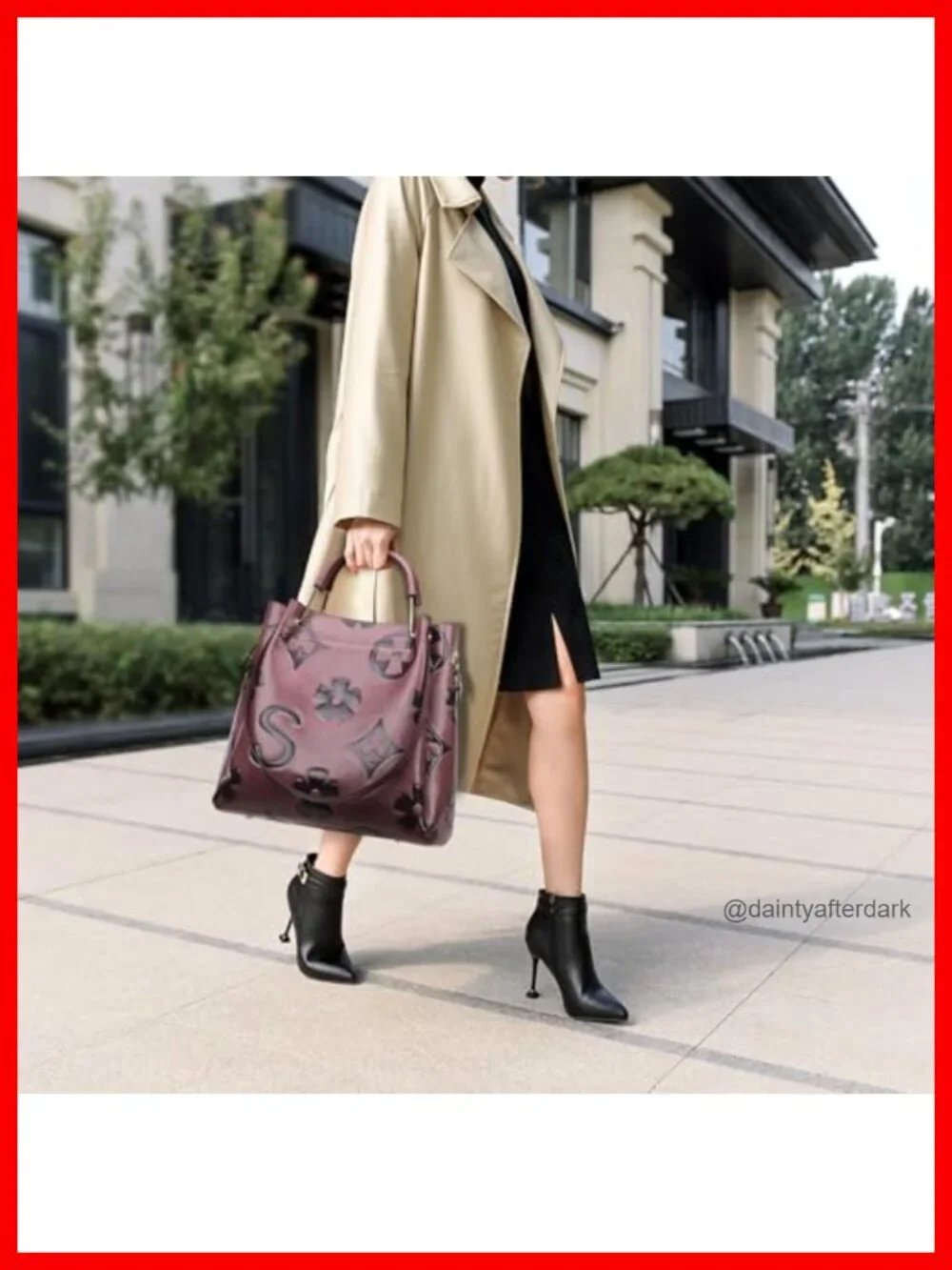 Vintage Floral Embossed Vegan Leather Bucket Tote with Detachable Pouch 3-in-1